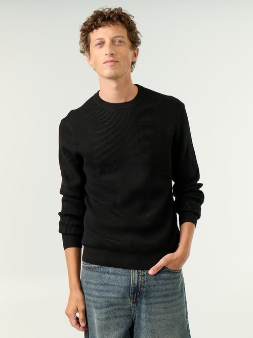 Maglione a maglia waffle girocollo - Kiabi Maglione a maglia waffle girocollo - Kiabi