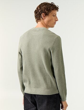 Maglione a maglia waffle girocollo