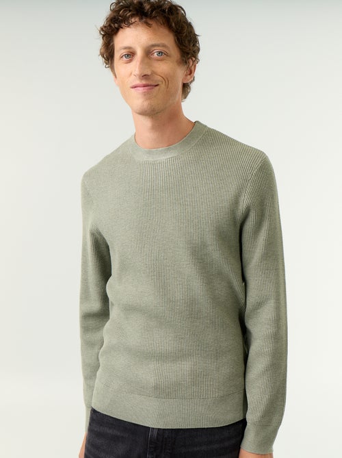 Maglione a maglia waffle girocollo - Kiabi Maglione a maglia waffle girocollo - Kiabi