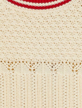 Maglione a maniche corte con maglia traforata