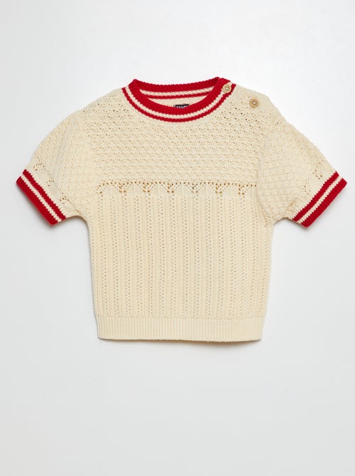 Maglione a maniche corte con maglia traforata - Kiabi