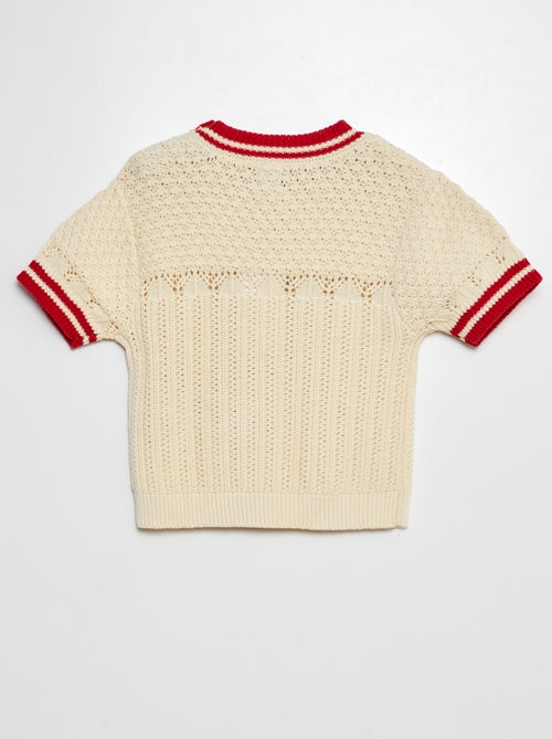 Maglione a maniche corte con maglia traforata - Kiabi