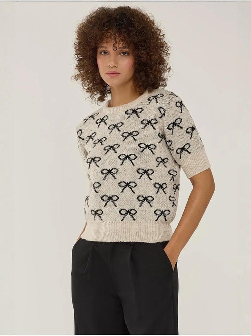 Maglione a maniche corte con motivo a fiocco hiccup - Kiabi