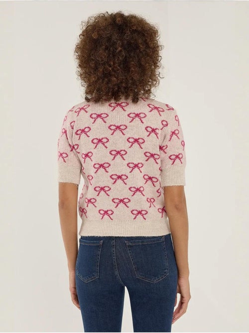 Maglione a maniche corte con motivo a fiocco hiccup - Kiabi Maglione a maniche corte con motivo a fiocco hiccup - Kiabi