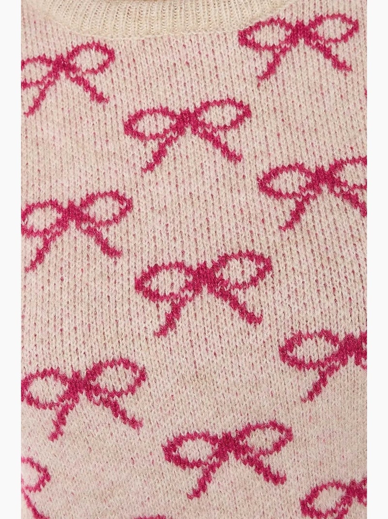 Maglione a maniche corte con motivo a fiocco hiccup Rosa - Kiabi