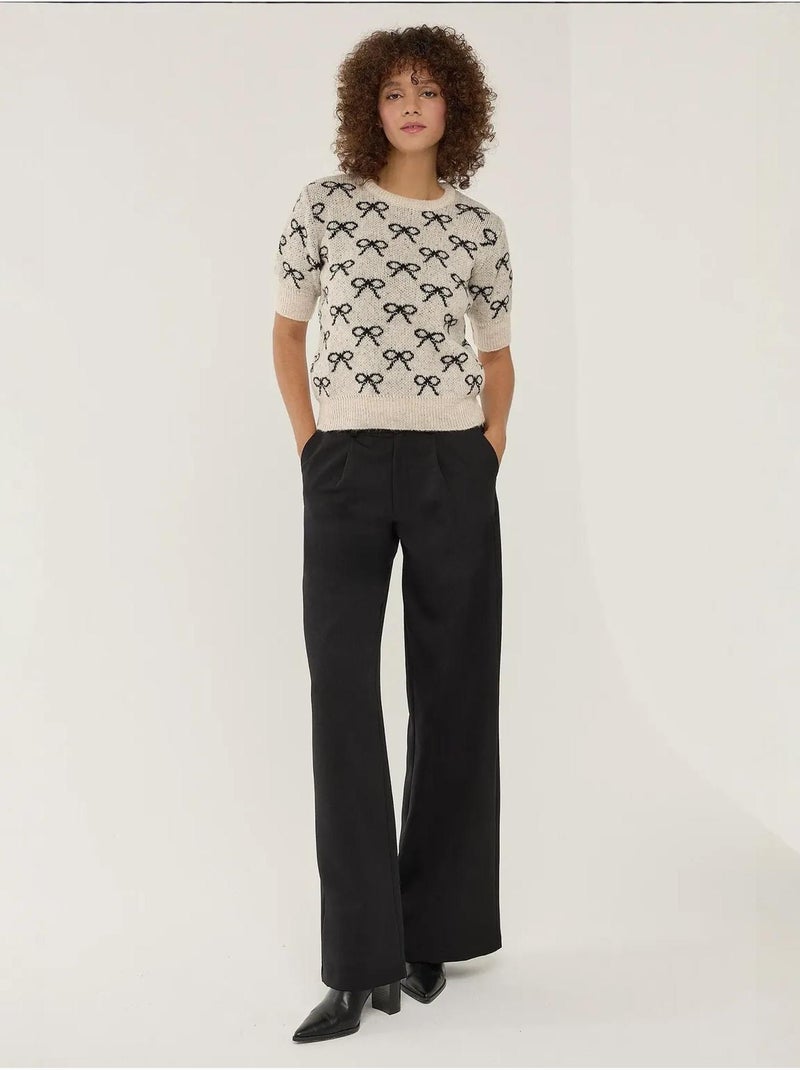 Maglione a maniche corte con motivo a fiocco Multicolore - Kiabi