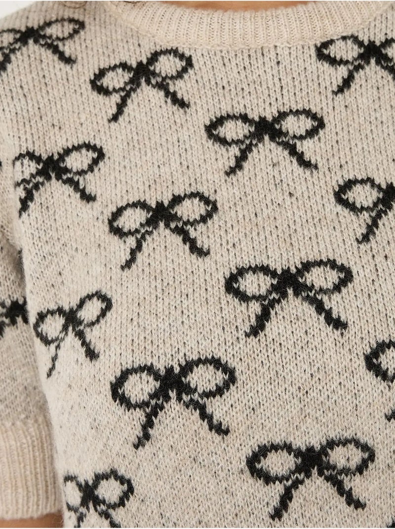 Maglione a maniche corte con motivo a fiocco Multicolore - Kiabi