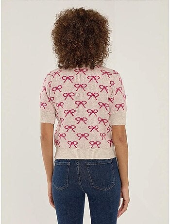 Maglione a maniche corte con motivo a fiocco