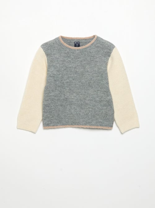 Maglione a maniche lunghe a contrasto - Kiabi