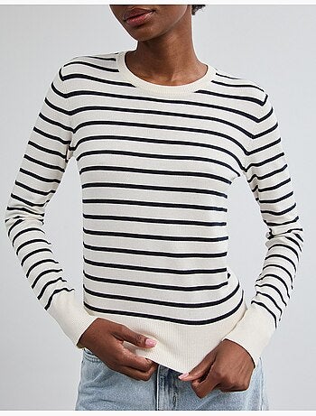 Maglione a maniche lunghe a righe, mo fashion