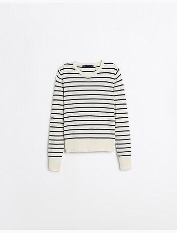 Maglione a maniche lunghe a righe, mo fashion