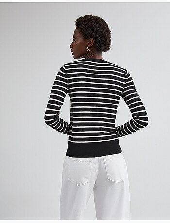 Maglione a maniche lunghe a righe, mo fashion