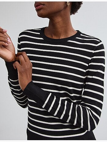 Maglione a maniche lunghe a righe, mo fashion