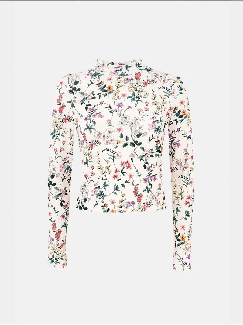 Maglione a maniche lunghe con stampa floreale hiccup Multicolore - Kiabi