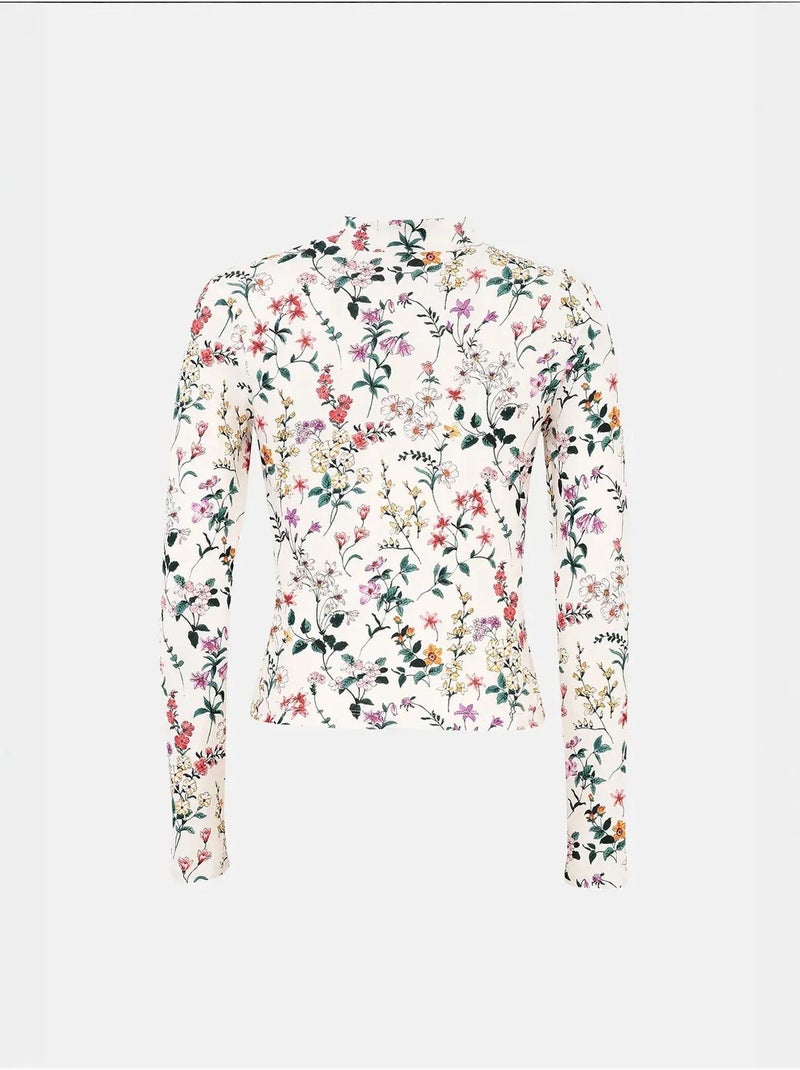 Maglione a maniche lunghe con stampa floreale Multicolore - Kiabi