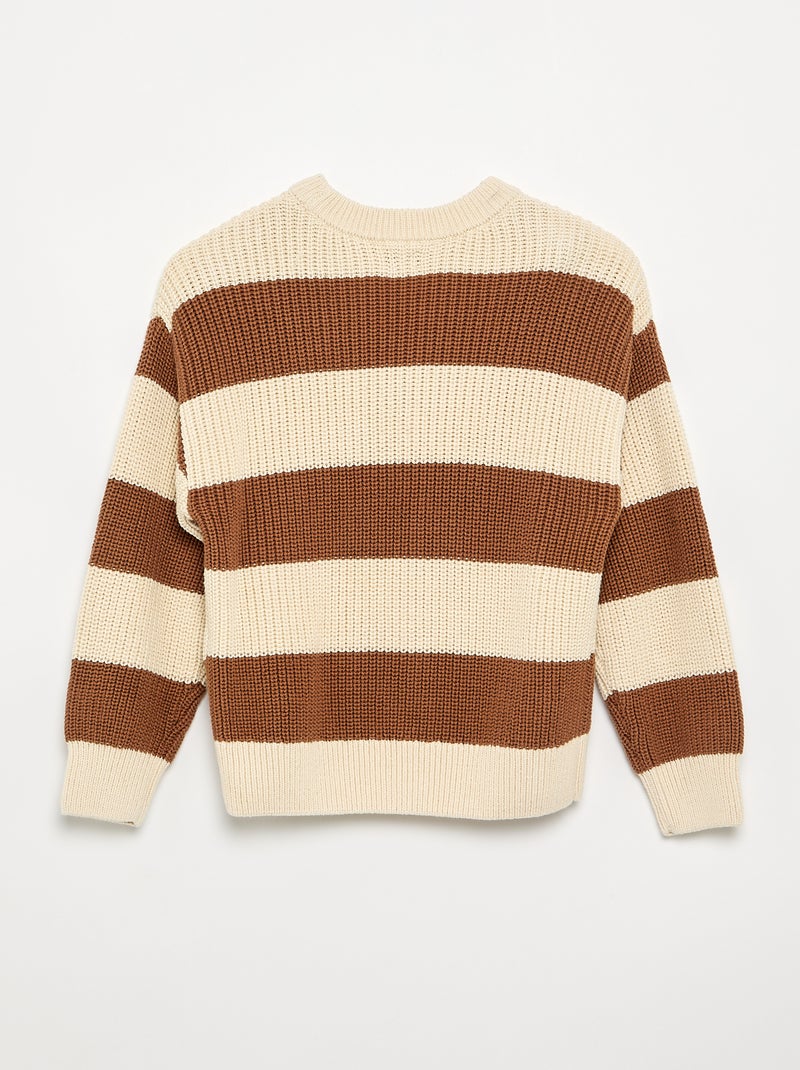 Maglione a maniche lunghe e a righe Marrone - Kiabi
