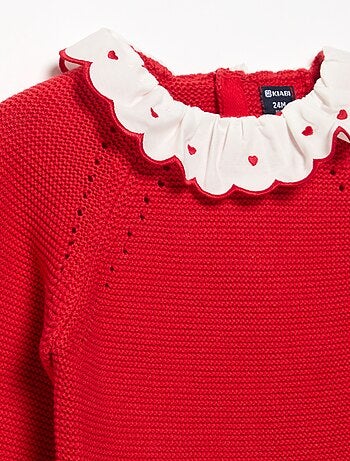 Maglione a maniche lunghe e collo fantasia