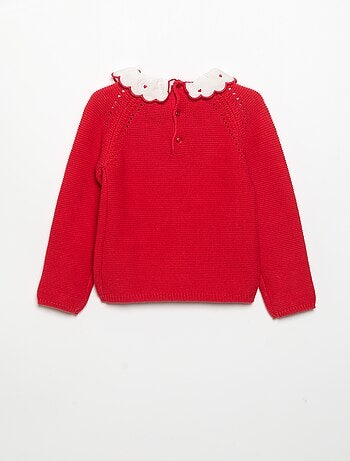 Maglione a maniche lunghe e collo fantasia