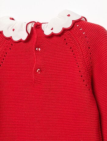 Maglione a maniche lunghe e collo fantasia