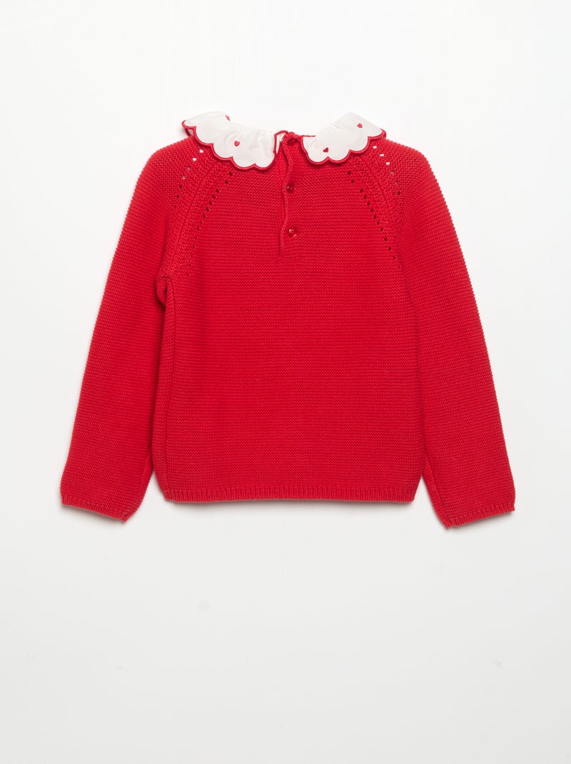 Maglione a maniche lunghe e collo fantasia Rosso - Kiabi
