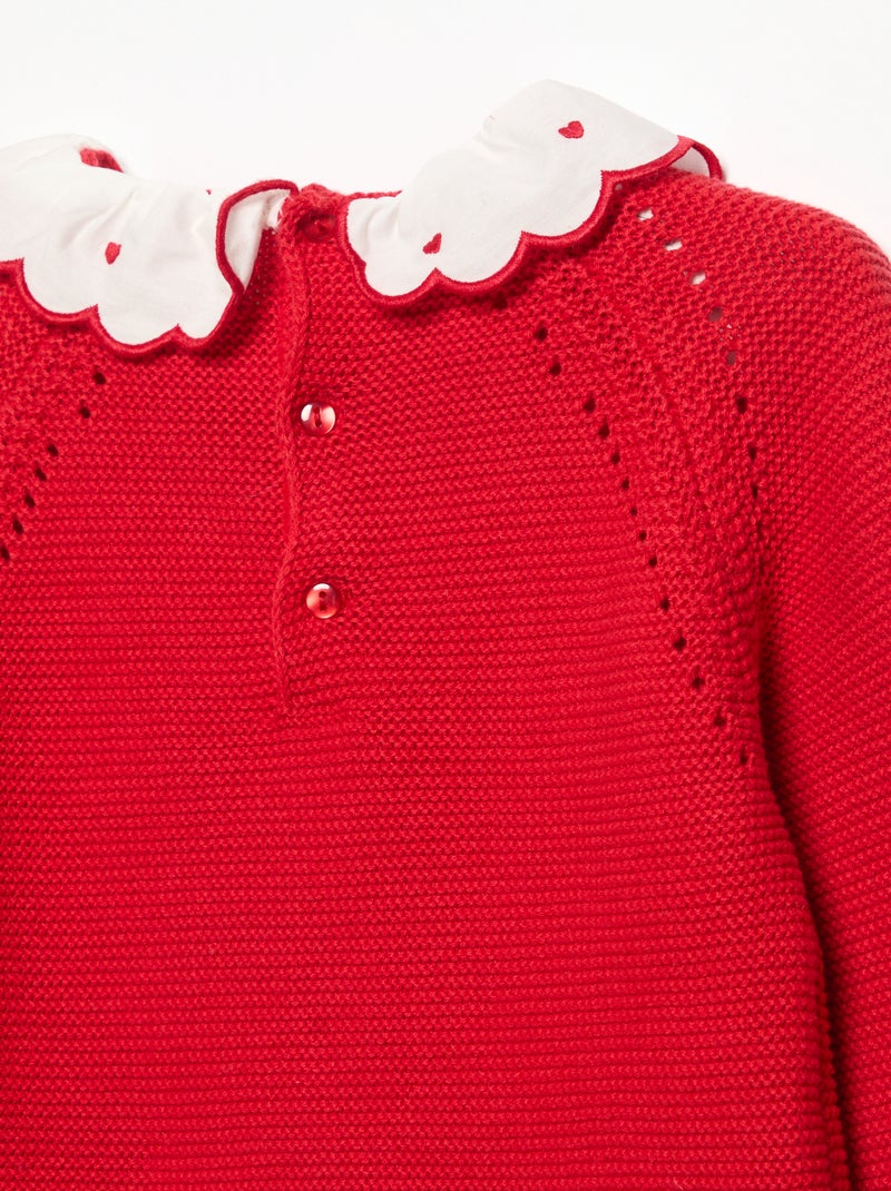 Maglione a maniche lunghe e collo fantasia Rosso - Kiabi