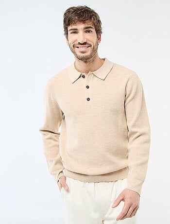 Maglione a nido d'ape con collo polo