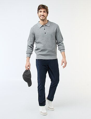 Maglione a nido d'ape con collo polo