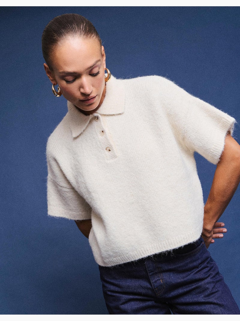Maglione a polo con collo, mo fashion Beige - Kiabi
