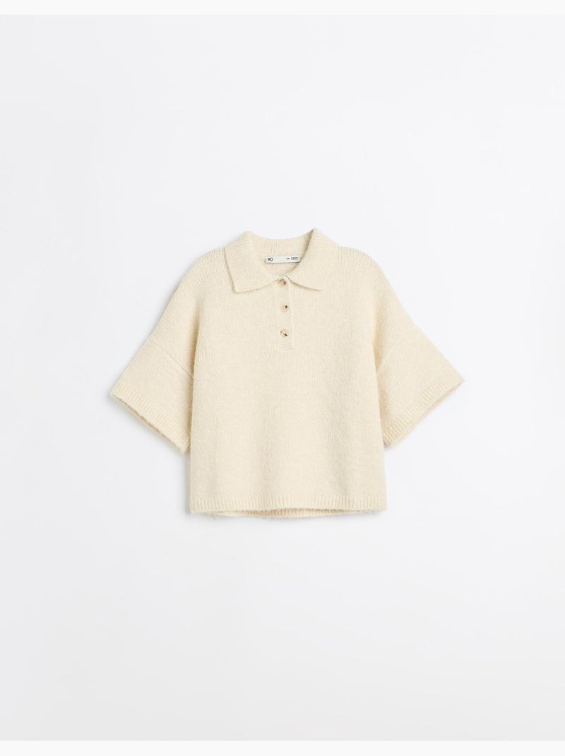 Maglione a polo con collo, mo fashion Beige - Kiabi