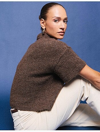 Maglione a polo con collo, mo fashion