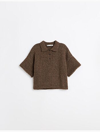 Maglione a polo con collo, mo fashion
