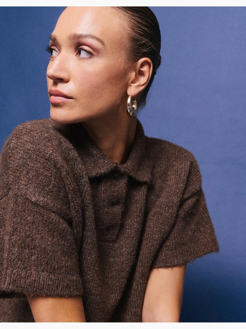 Maglione a polo con collo, mo fashion Marrone - Kiabi