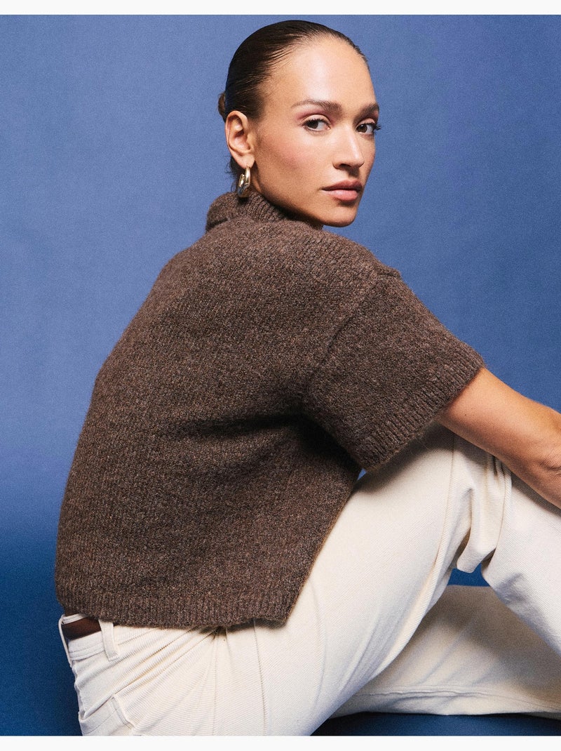 Maglione a polo con collo, mo fashion Marrone - Kiabi