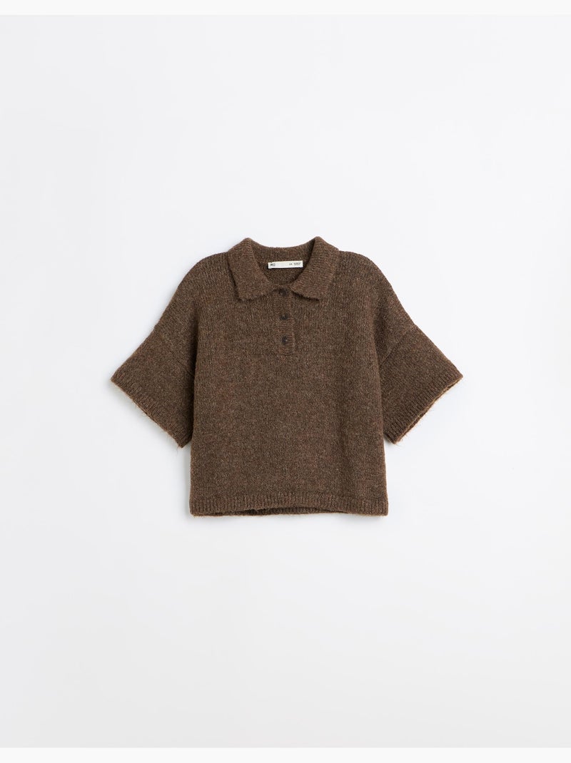 Maglione a polo con collo, mo fashion Marrone - Kiabi