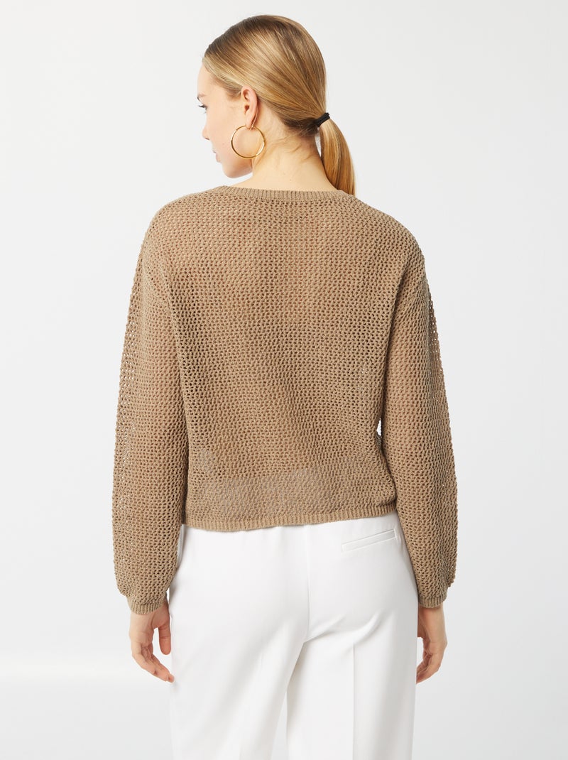 Maglione a rete MARRONE - Kiabi