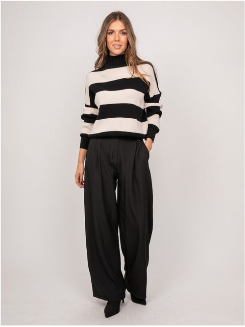 Maglione a righe a collo alto kanelle - Kiabi