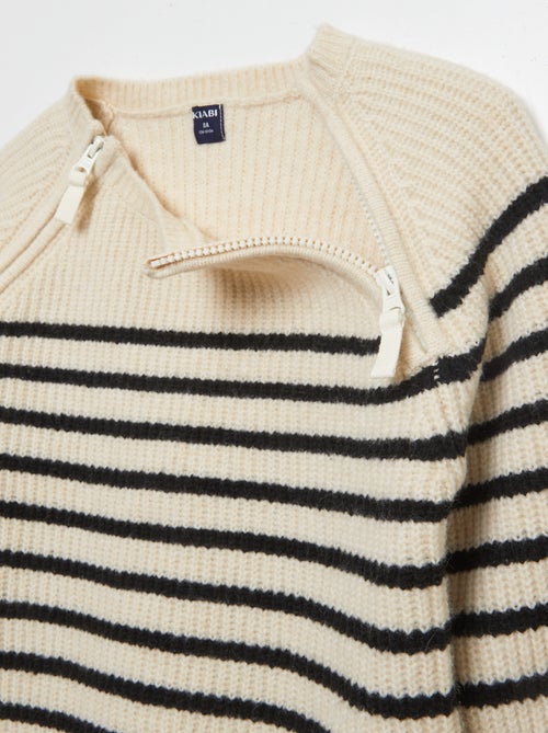 Maglione a righe a girocollo - collezione facile da indossare - Kiabi