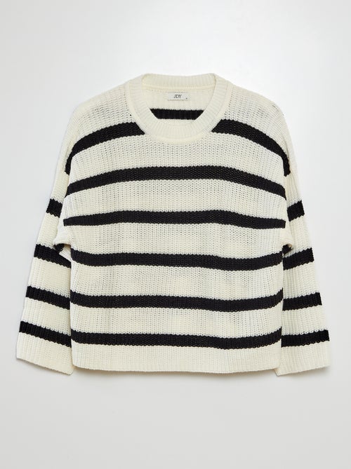 Maglione a righe a maniche lunghe con scollo tondo 'JDY' - Kiabi