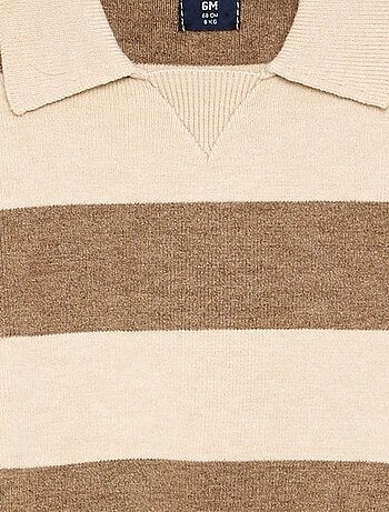 Maglione a righe a maniche lunghe e collo polo