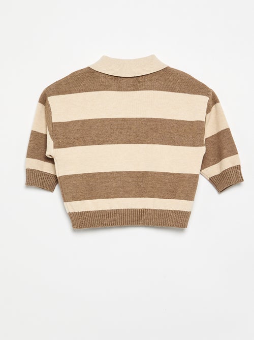 Maglione a righe a maniche lunghe e collo polo - Kiabi