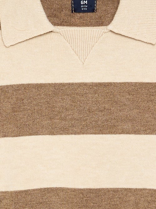 Maglione a righe a maniche lunghe e collo polo - Kiabi Maglione a righe a maniche lunghe e collo polo - Kiabi