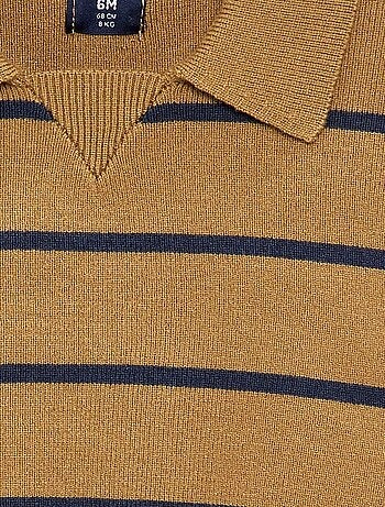 Maglione a righe a maniche lunghe e collo polo