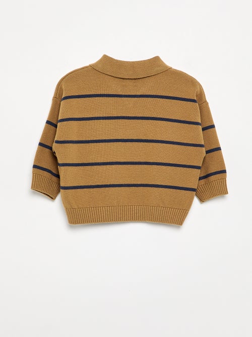 Maglione a righe a maniche lunghe e collo polo - Kiabi Maglione a righe a maniche lunghe e collo polo - Kiabi