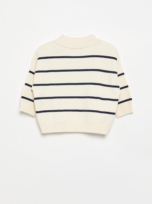 Maglione a righe a maniche lunghe e collo polo - Kiabi Maglione a righe a maniche lunghe e collo polo - Kiabi
