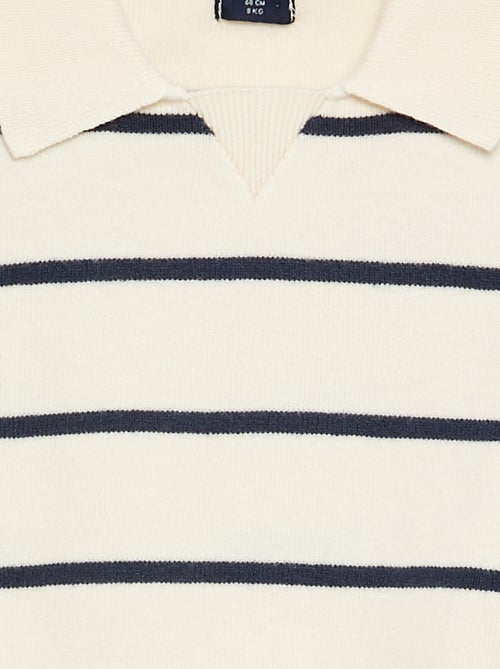 Maglione a righe a maniche lunghe e collo polo - Kiabi Maglione a righe a maniche lunghe e collo polo - Kiabi