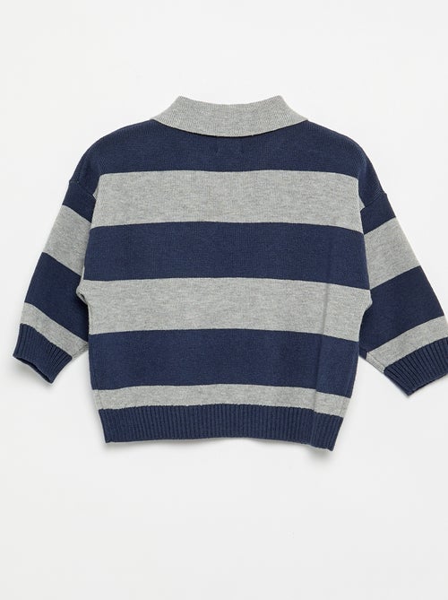 Maglione a righe a maniche lunghe e collo polo - Kiabi Maglione a righe a maniche lunghe e collo polo - Kiabi