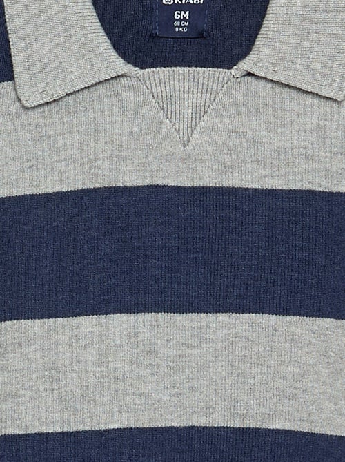 Maglione a righe a maniche lunghe e collo polo - Kiabi Maglione a righe a maniche lunghe e collo polo - Kiabi