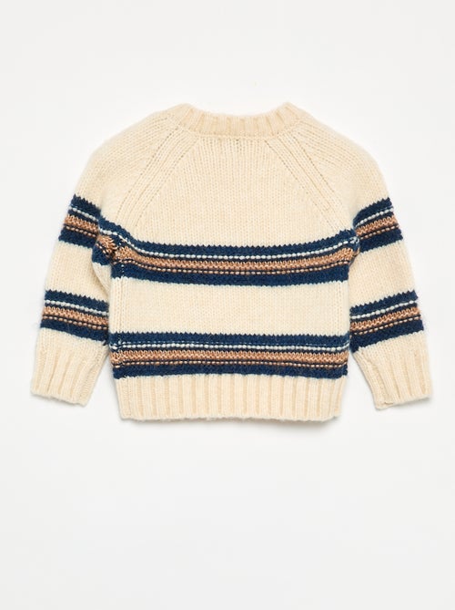Maglione a righe con abbottonatura sulla spalla - Kiabi