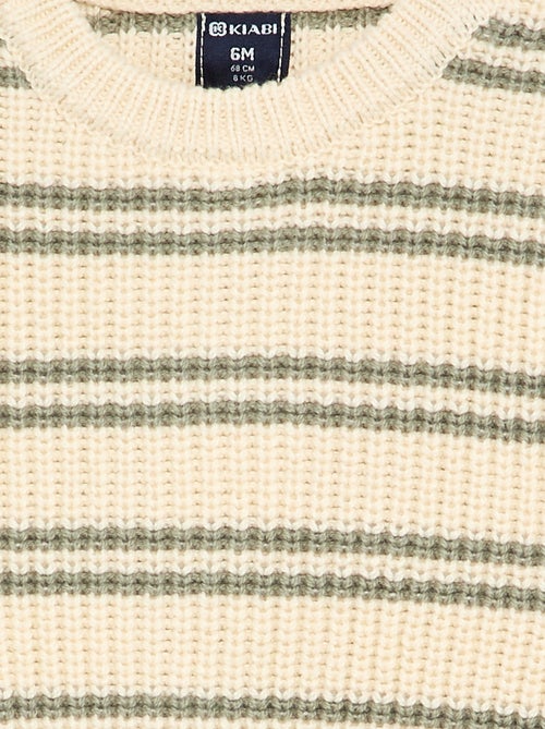 Maglione a righe con abbottonatura sulla spalla - Kiabi