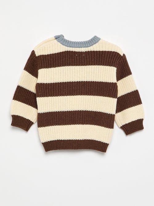 Maglione a righe con abbottonatura sulla spalla - Kiabi